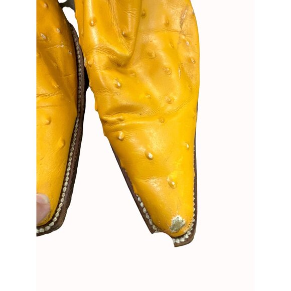 Potrero men’s leather orange western cowboy boots shoes size 8 SKU 4283 main image 4